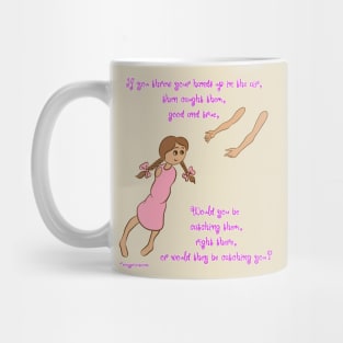 Throw your hands up - mid complexion, pink dress Mug